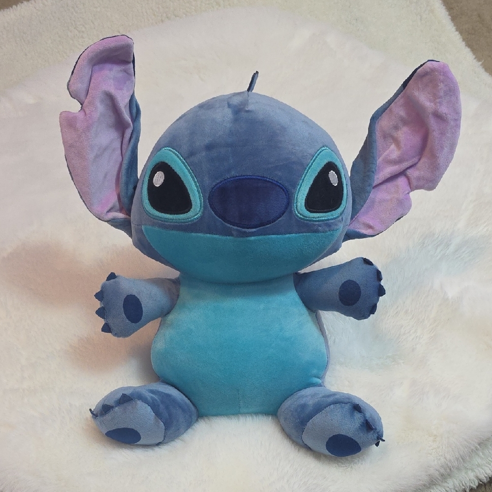 Disney Comfort Stitch Weighted Large 14 Inch Plush Stuffed Toy Plushie 💙🌸💜